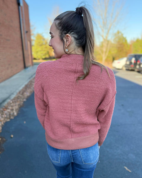 Salem Soft Fluffy Cardigan in Terracotta FINAL SALE