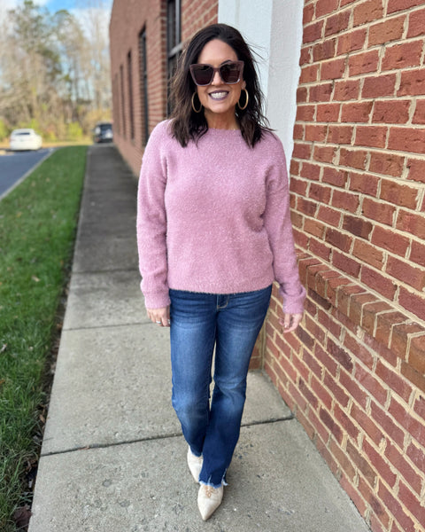 Kyra Eyelash Sweater in Mauve