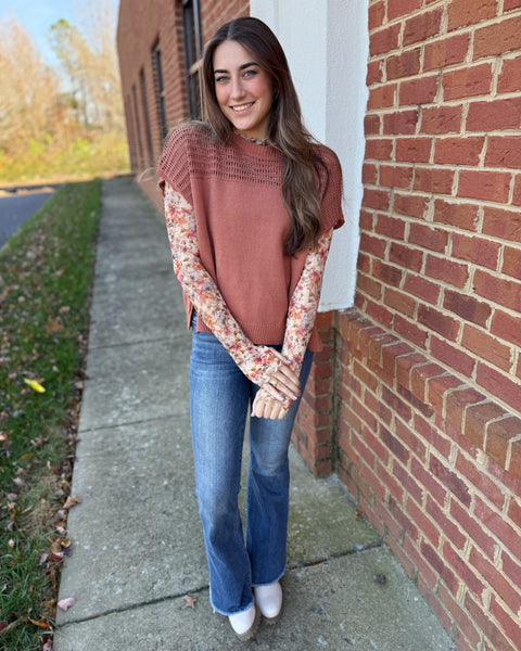 Reese Floral Mesh Top