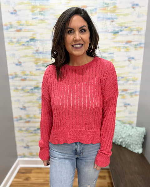 Harmony Ribbed Sweater in Berry