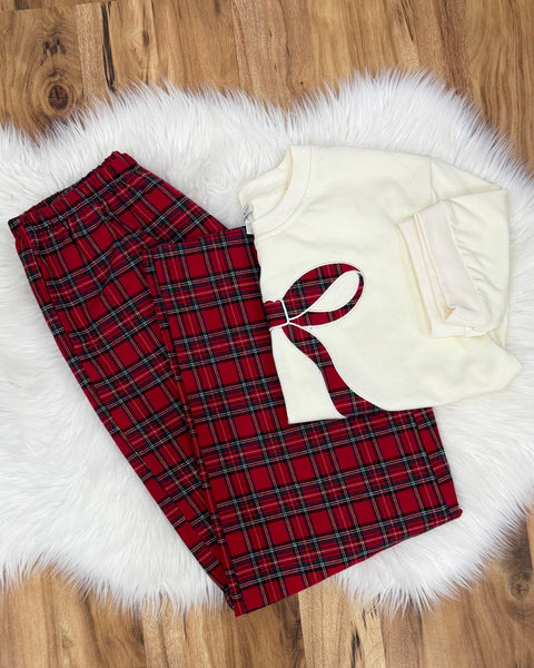 Cassidy Plaid Top in Cream