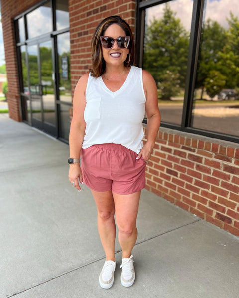 Tiffany Athleisure Shorts in Ginger FINAL SALE