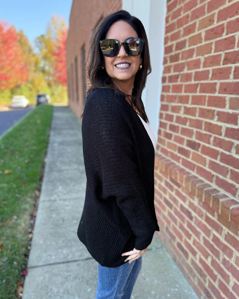 Maple Dolman Sleeve Cardigan in Black