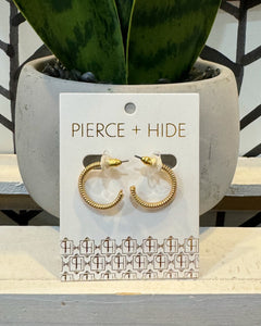 Rope Textured Gold Hoop Earrings