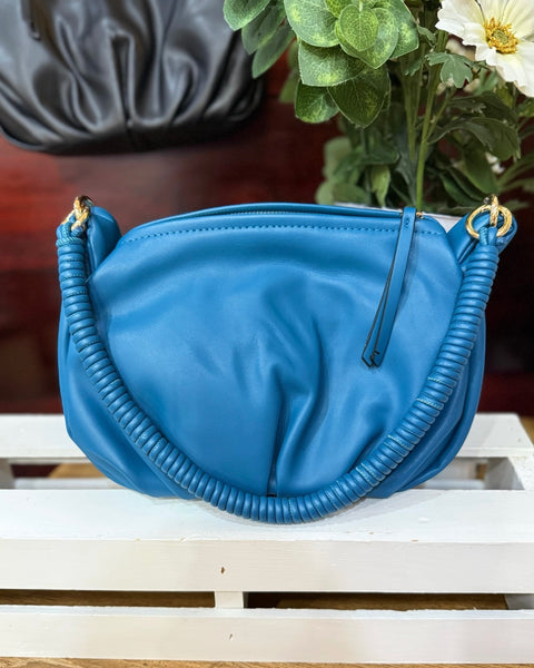 Ophelia Ruched Bag in Sea Blue