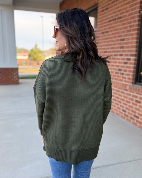 Tammy Sweater in Dark Olive FINAL SALE