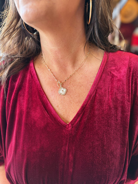 Rose Flower Charm Necklace