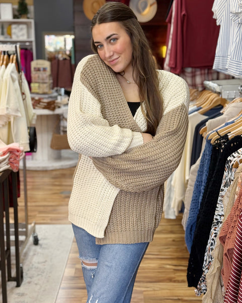 August Sweater Cardigan in Mocha