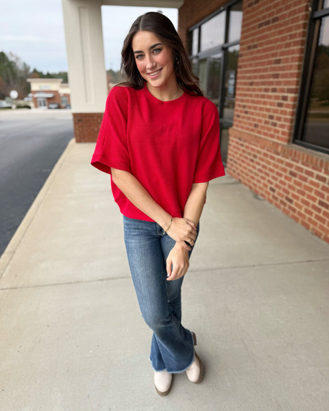 Tia REG/CURVY Top in Ruby FINAL SALE