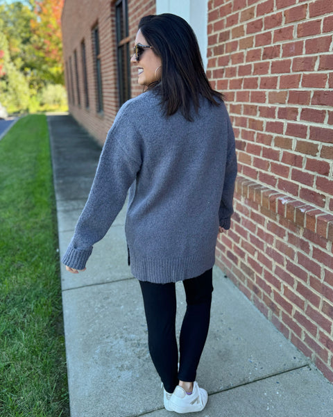 Georgia Slouchy Sweater in Charcoal