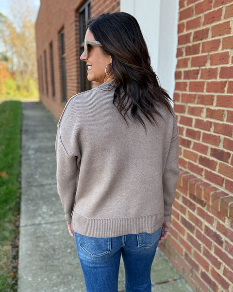 Dina Ribbed Sweater in Mocha