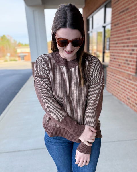 Tammy REG/CURVY Sweater in Brown FINAL SALE