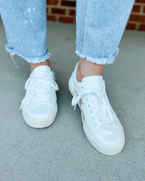 Blowfish Vice Sneaker in White/Gold