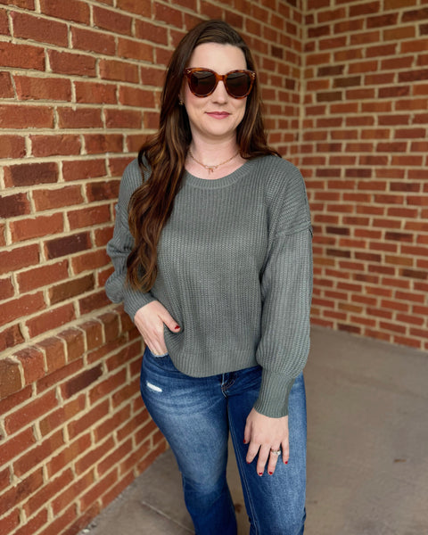 Mara REG/CURVY Knit Sweater in Charcoal