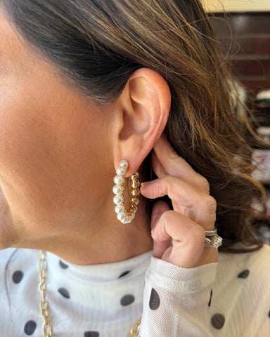 Pearl Hoop Earrings