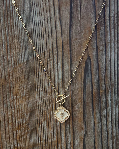 Rose Flower Charm Necklace