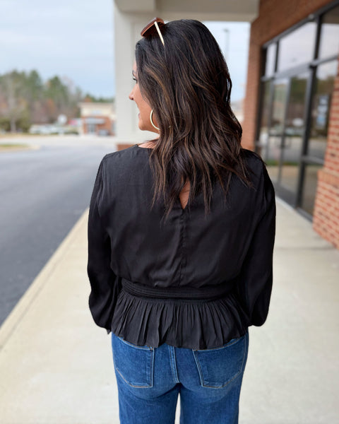 Noah Smock Top in Black FINAL SALE