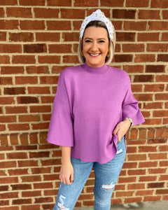 Robin Bell Sleeve Sweater in Violet