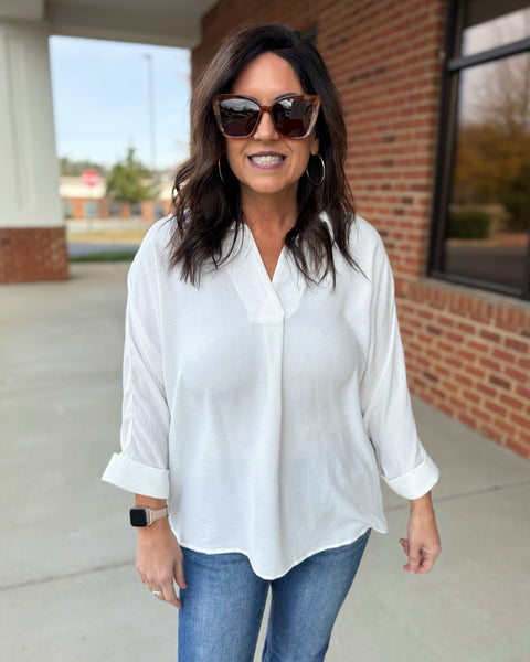 Anya Collard Blouse in Off White