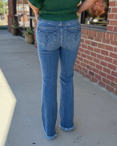 Judy Blue Double Button Bootcut Jeans