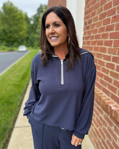 Samantha Lounge Top in Navy FINAL SALE