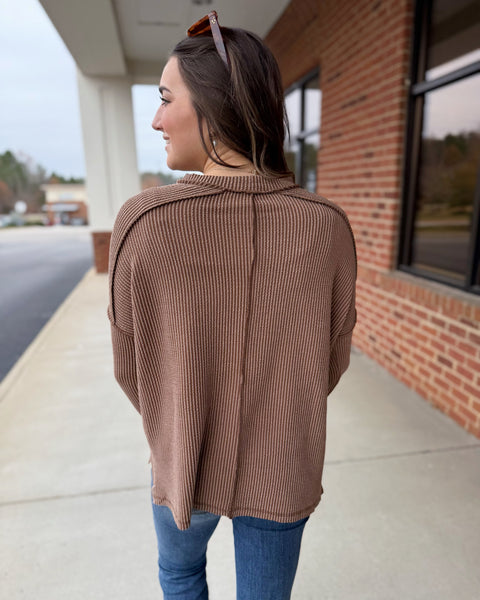 Tiffany REG/CURVY Top in Brown FINAL SALE