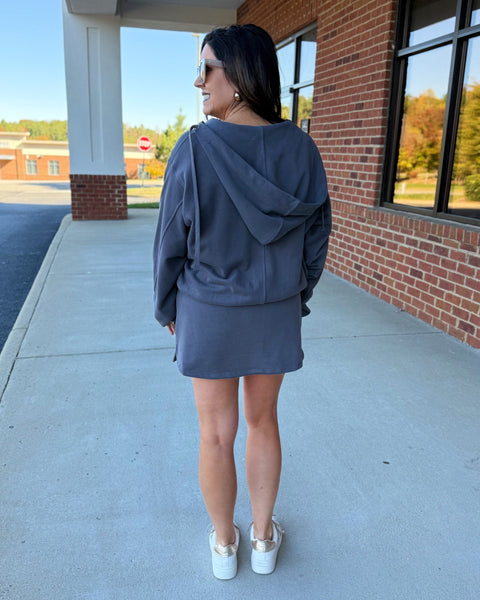 Addison Top & Skirt Set in Charcoal