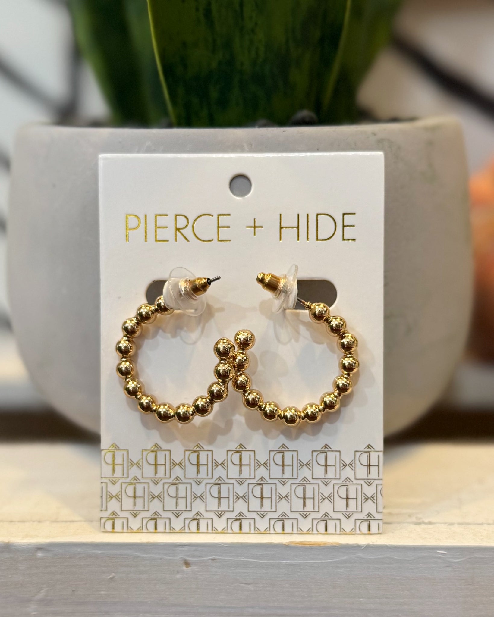 Small Gold Ball Hoop Earrings