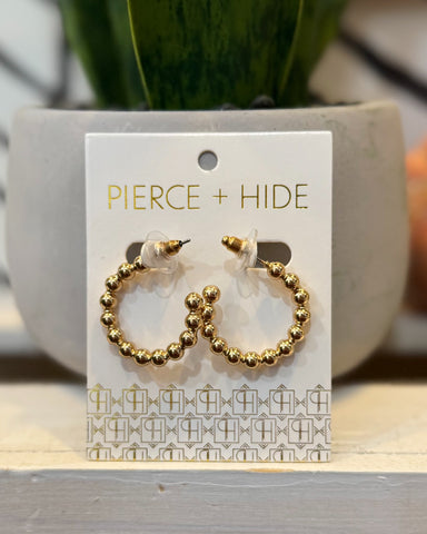 Small Gold Ball Hoop Earrings