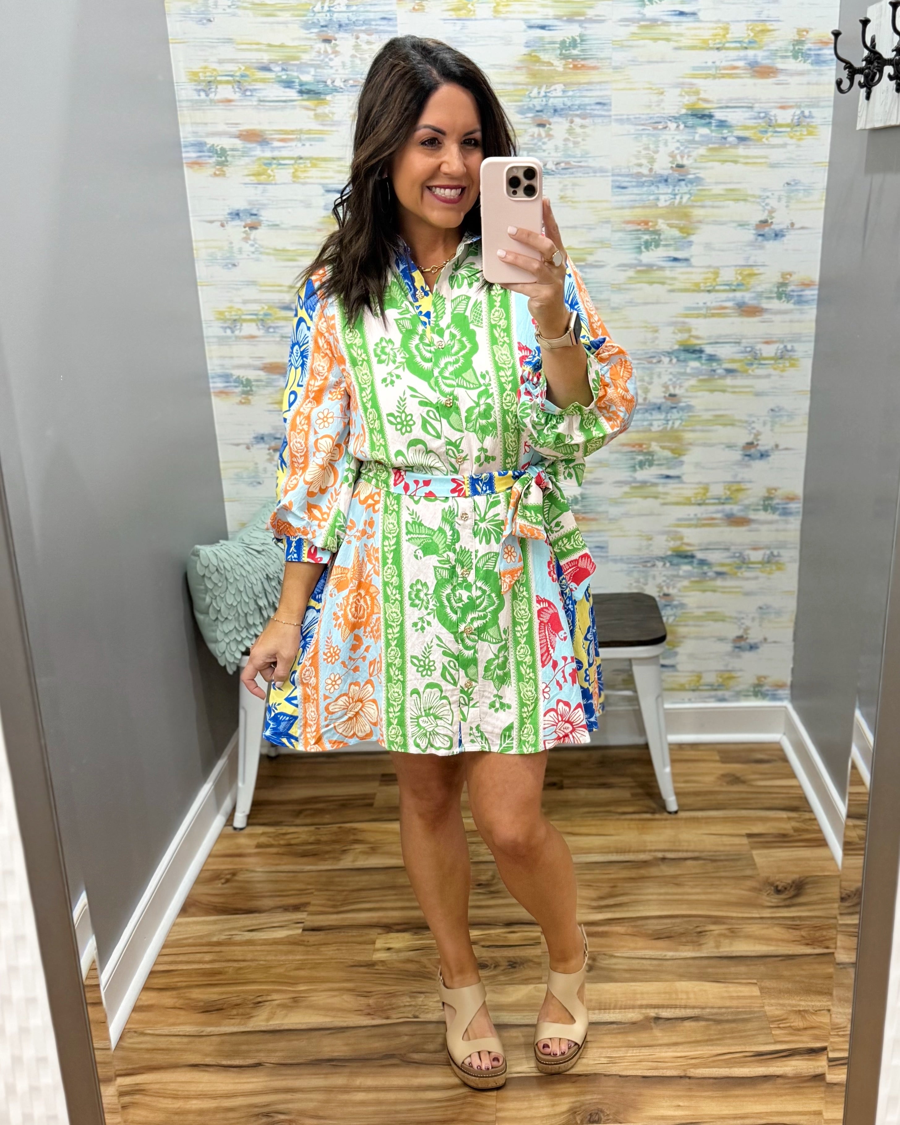 Devin Botanical Dress in Green Madi Savvy Boutique Devin Botanical Dress in Green Madi Savvy Boutique