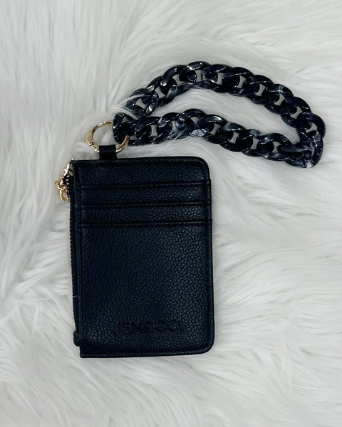 Rhodes Quilted Wallet w/ Chain Bangle in Black