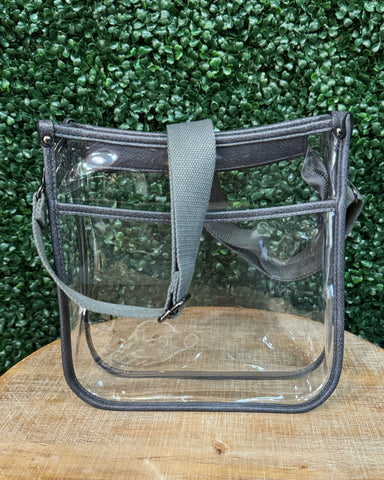 Posie Clear Crossbody in Charcoal