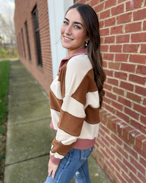 Brooke Pullover in Tobacco/Mauve