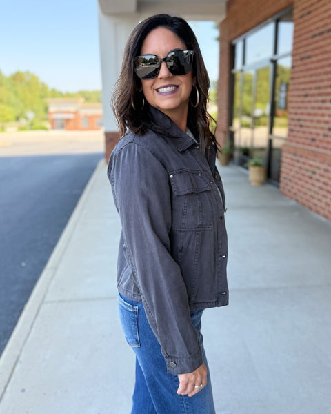 Leah Jacket in Charcoal