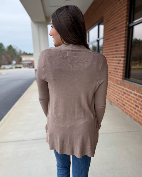 Stefanie REG/CURVY Cardigan in Mocha FINAL SALE