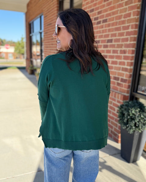 Aspen Sweater in Hunter Green
