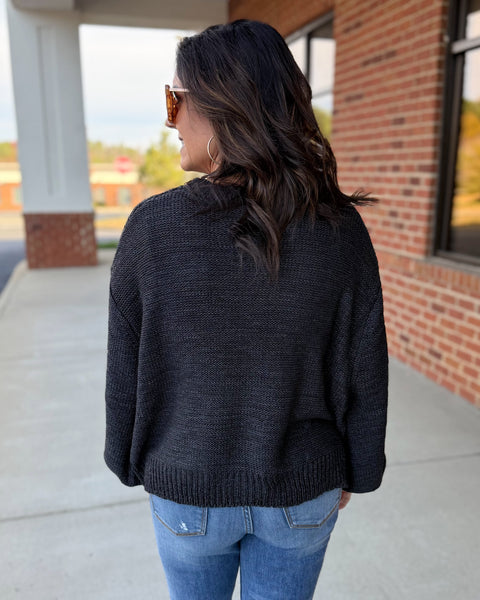 Trudy Balloon Sleeve Sweater in Charcoal FINAL SALE