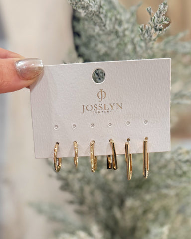 Geo Mini Trio Hoop Earring Set