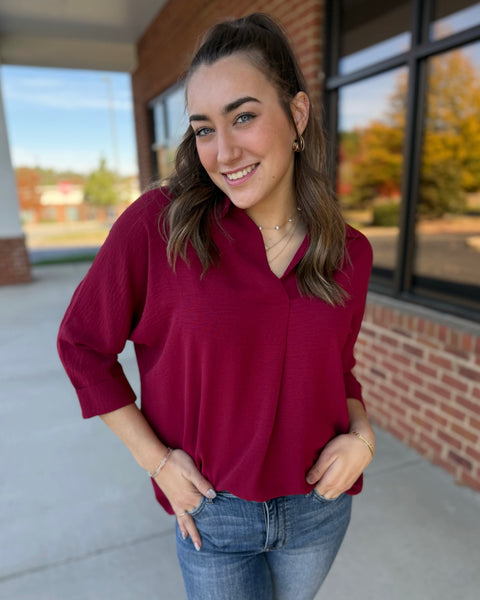 Bradley Blouse in Wine