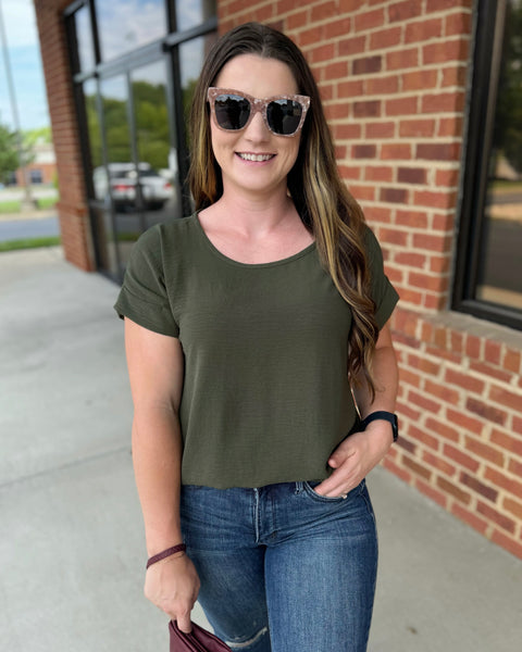 Rylee REG/CURVY Blouse in Olive