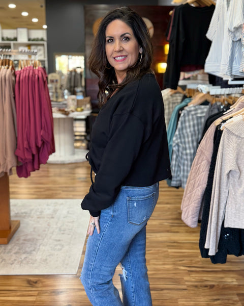 Hadley Reversible Knit Top in Black