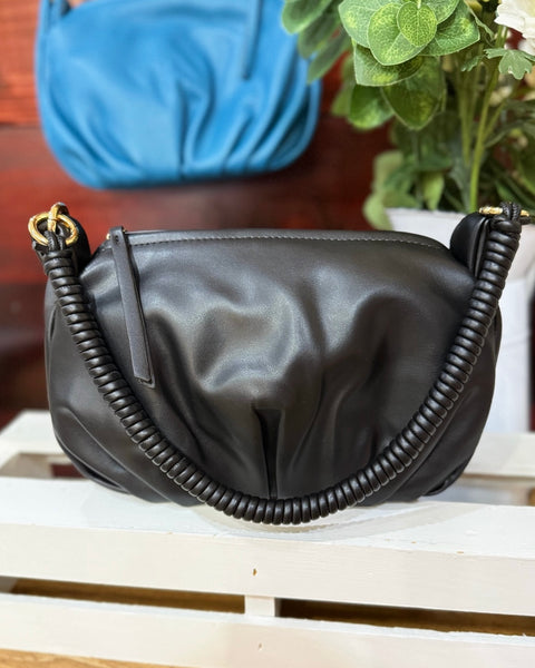Ophelia Ruched Bag in Black