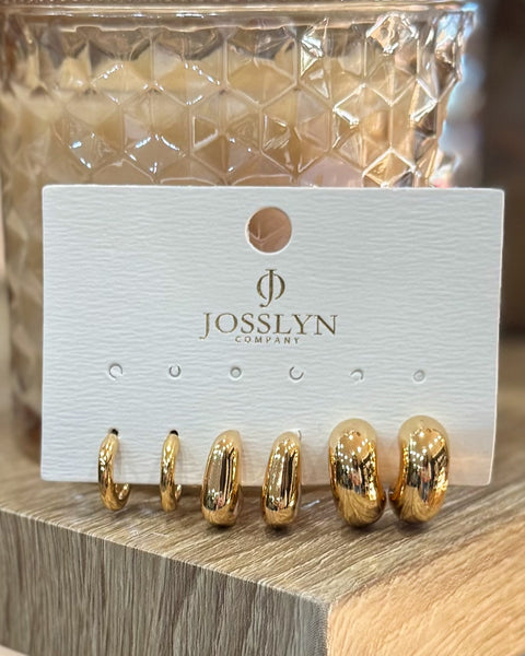 Bubble Hoop Huggie Trio Earrings