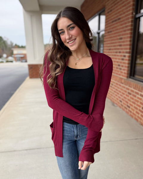 Stefanie Cardigan in Burgundy FINAL SALE