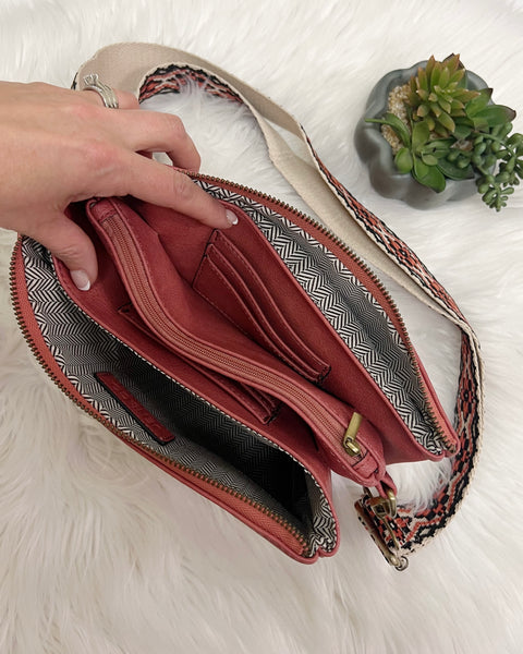Izzy Crossbody in Terracotta w/ Guitar Strap
