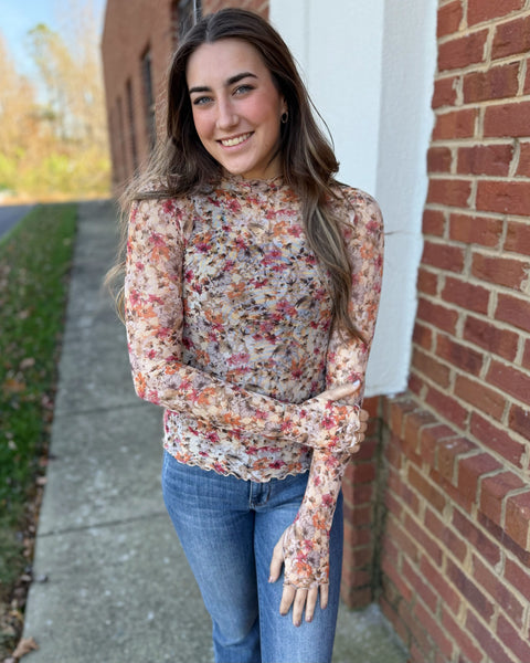 Reese Floral Mesh Top