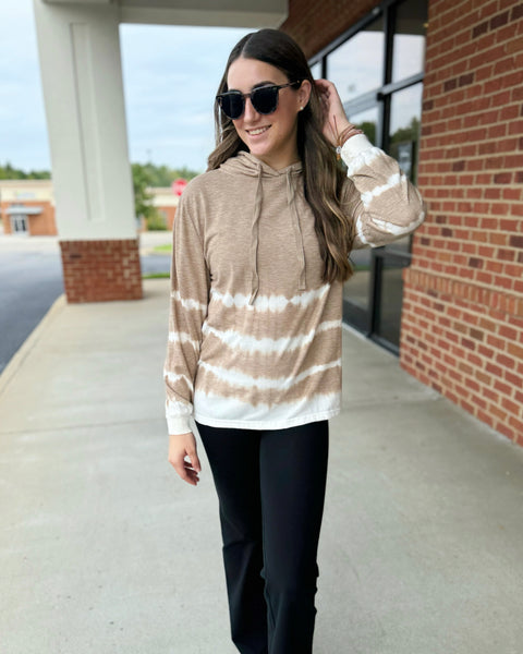 Reba French Terry Hoodie in Taupe