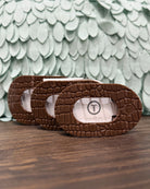 TELETIES Brown Crocodile Flat Round Hair Clip