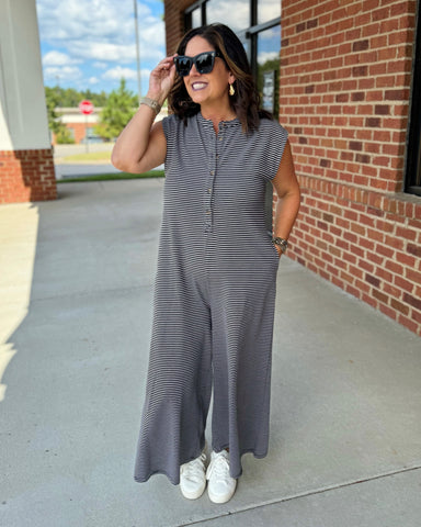 Juliet Oversized Wide Leg Jumpsuit in Black