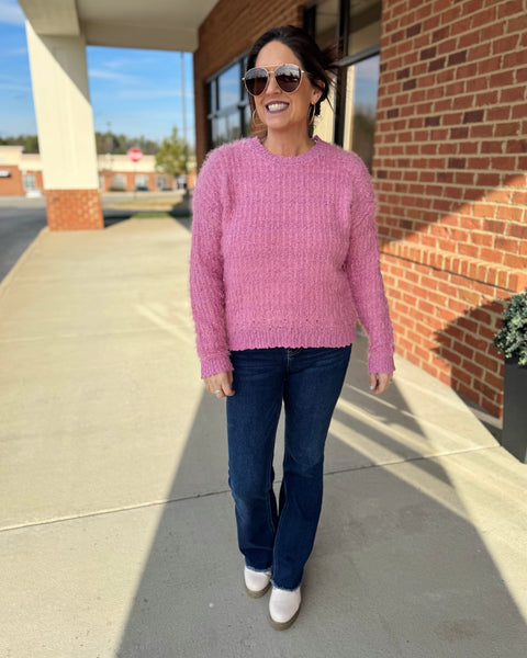 Montana Fluffy Sweater in Pink